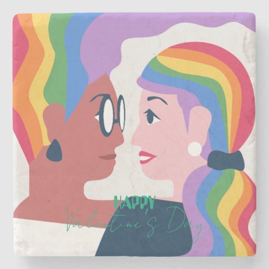 Liefde is Liefde Pride Valentijnsdag Stenen Onderzetter (Voorkant)