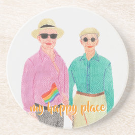 Liefde is Liefde Pride Valentijnsdag Zandsteen Onderzetter