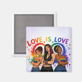 Liefde Is Liefde Pride Vierkante Magneet (Voorkant / Achterkant)