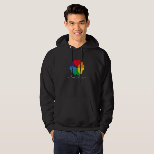 Liefde is liefde Rainbow Hearts Pride Hoodie (Voorkant volledig)