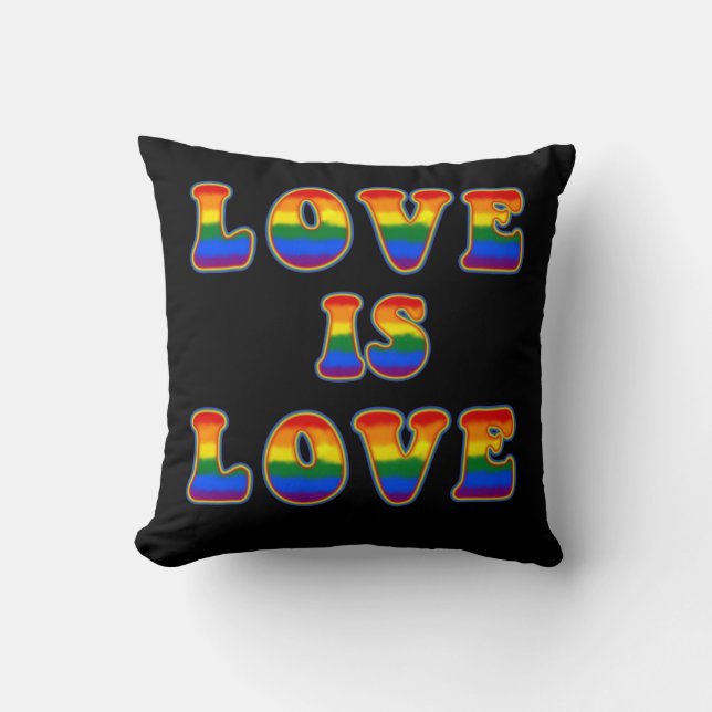 Liefde is liefde Rainbow Letters Gay Community Kussen (Voorkant)