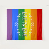 Liefde is Liefde Rainbow LGBTQ Pride Achtergrond Wandkleed (Voorkant (horizontaal))
