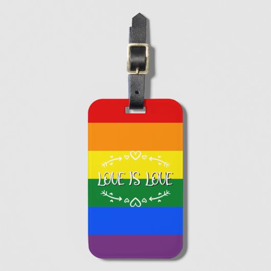 Liefde is Liefde Rainbow LGBTQ Pride Bagagelabel (Voorkant (verticaal))