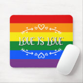 Liefde is Liefde Rainbow LGBTQ Pride Month Mousepa Muismat (Met muis)