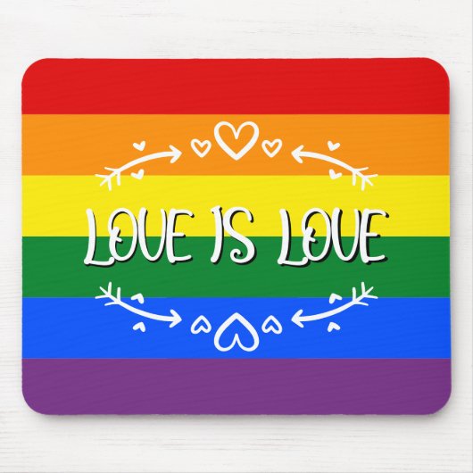 Liefde is Liefde Rainbow LGBTQ Pride Month Mousepa Muismat (Voorkant)