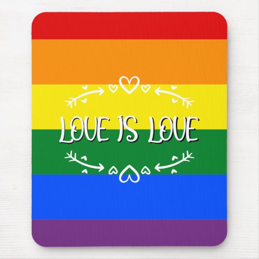 Liefde is Liefde Rainbow LGBTQ Pride Mousepad Muismat (Voorkant)