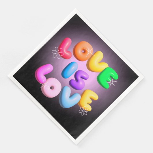 Liefde is liefde: Rainbow Pride Papieren servetten (Hoek)