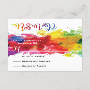Liefde is liefde Rainbow Splatter RSVP Kaartje