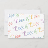 Liefde is liefde Rainbow Splatter RSVP Kaartje (Achterkant)