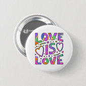 Liefde is liefde Rainbow Typography Ronde Button 5,7 Cm (Voorkant /achterkant)