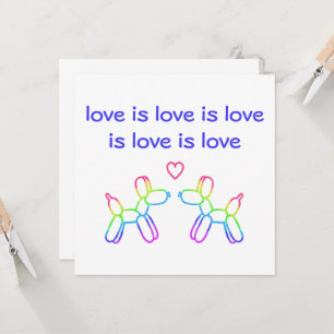 Liefde is Liefde Regenboog Ballon Honden Kaart
