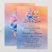 Liefde is Liefde Regenboog Bloemen Bruiloft Vierin Kaart (Voorkant / Achterkant)