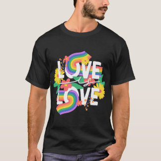 Liefde is Liefde Regenboog Bloemenkunst T-shirt