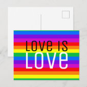 Liefde is liefde, regenboog briefkaart (Voorkant / Achterkant)