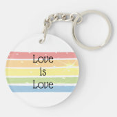 Liefde is liefde regenboog foto gepersonaliseerd sleutelhanger (Achterkant)