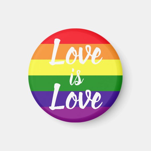 Liefde is Liefde Regenboog Gay Pride Magneet (Voorkant)