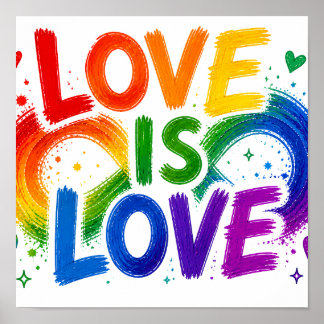 Liefde Is Liefde Regenboog Hart 30x30 cm Poster