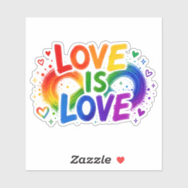 Liefde is Liefde Regenboog Hart Uitgestanste Stick Sticker