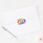 Liefde is Liefde Regenboog Hart Vierkante Sticker (Envelop)