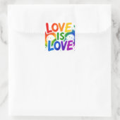 Liefde Is Liefde Regenboog Hart Vierkante Sticker (Tas)