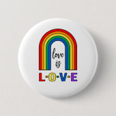 Liefde is liefde regenboog knop ronde button 5,7 cm (Voorkant)