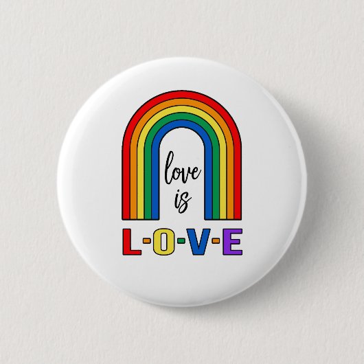 Liefde is liefde regenboog knop ronde button 5,7 cm (Voorkant)