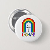 Liefde is liefde regenboog knop ronde button 5,7 cm (Voorkant /achterkant)