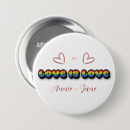 Liefde is Liefde Regenboog LGBTQ Knop Ronde Button 7,6 Cm