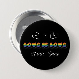 Liefde is Liefde Regenboog LGBTQ Knop Ronde Button 7,6 Cm