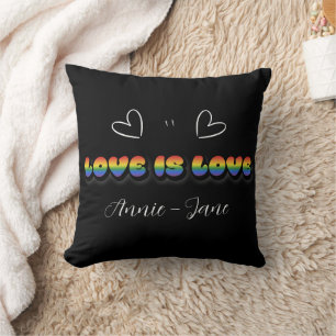 Liefde is liefde regenboog LGBTQ Kussen
