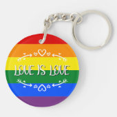 Liefde is Liefde Regenboog LGBTQ Pride Acrylsleute Sleutelhanger (Achterkant)