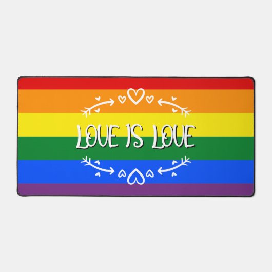Liefde is Liefde Regenboog LGBTQ Pride Bureaumat (Voorkant)