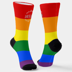 Liefde is Liefde Regenboog LGBTQ Pride Crew Soks Sokken