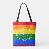 Liefde is Liefde Regenboog LGBTQ Pride Tote Bag (Achterkant)