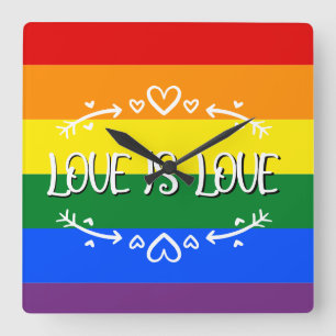 Liefde is Liefde Regenboog LGBTQ Pride Wandklok