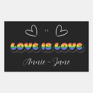 Liefde is Liefde Regenboog LGBTQ Rechthoekige Sticker