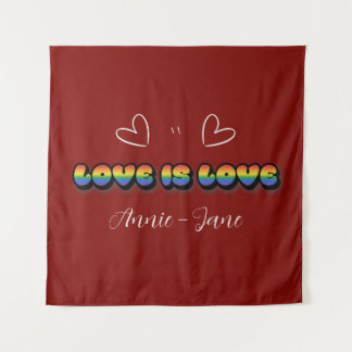 Liefde is Liefde Regenboog LGBTQ Tapijt Wandkleed