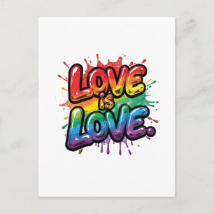 Liefde is Liefde - Regenboog Pride Citaat Kunst Briefkaart