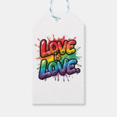 Liefde is Liefde - Regenboog Pride Citaat Kunst Cadeaulabel (Voorkant)