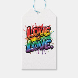 Liefde is Liefde - Regenboog Pride Citaat Kunst  Cadeaulabel