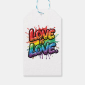 Liefde is Liefde - Regenboog Pride Citaat Kunst Cadeaulabel (Achterkant)