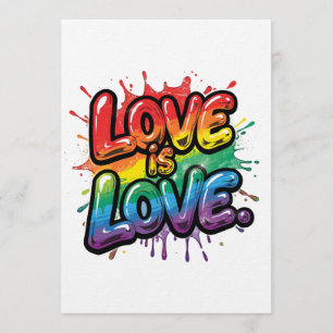 Liefde is Liefde - Regenboog Pride Citaat Kunst  Kaart
