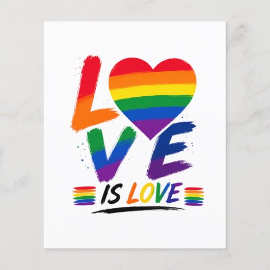 Liefde is Liefde – Regenboog Pride Kwast Ontwerp Flyer (Voorkant)