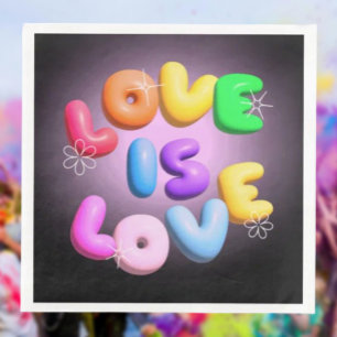 Liefde is Liefde: Regenboog Pride Papieren Servett Servet