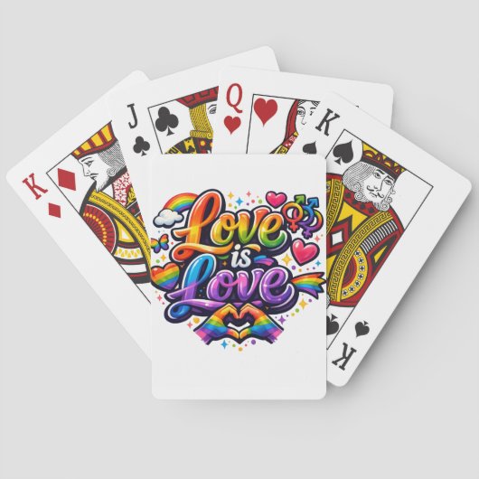 Liefde Is Liefde – Regenboog Pride-typografie Pokerkaarten (Achterkant)