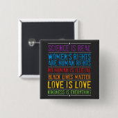 Liefde is Liefde Regenboog Pride Vierkante Button 5,1 Cm (Voorkant /achterkant)