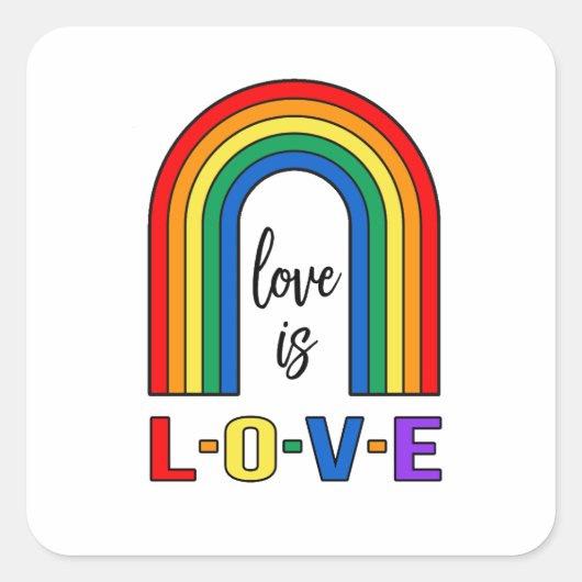 Liefde is liefde regenboog stickers (Voorkant)