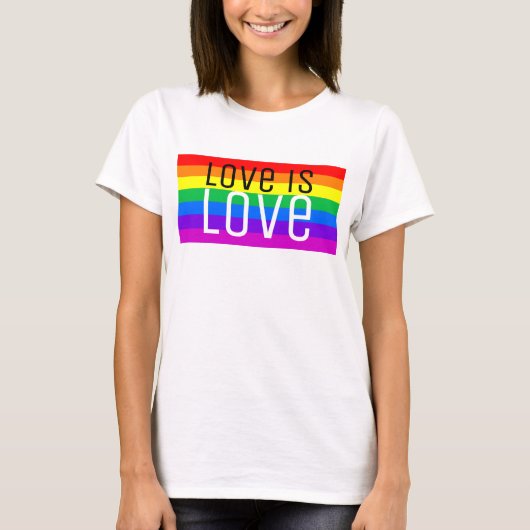 Liefde is liefde, regenboog t-shirt (Voorkant)