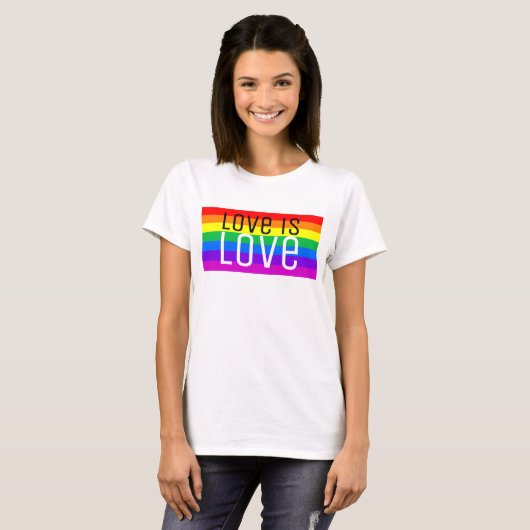 Liefde is liefde, regenboog t-shirt (Voorkant volledig)