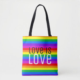 Liefde is liefde, regenboog tote bag